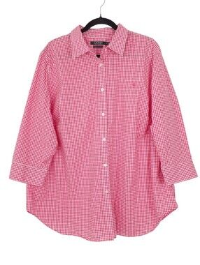 Lauren Ralph Lauren Stretch Non Iron button shirt gingham preppy office travel